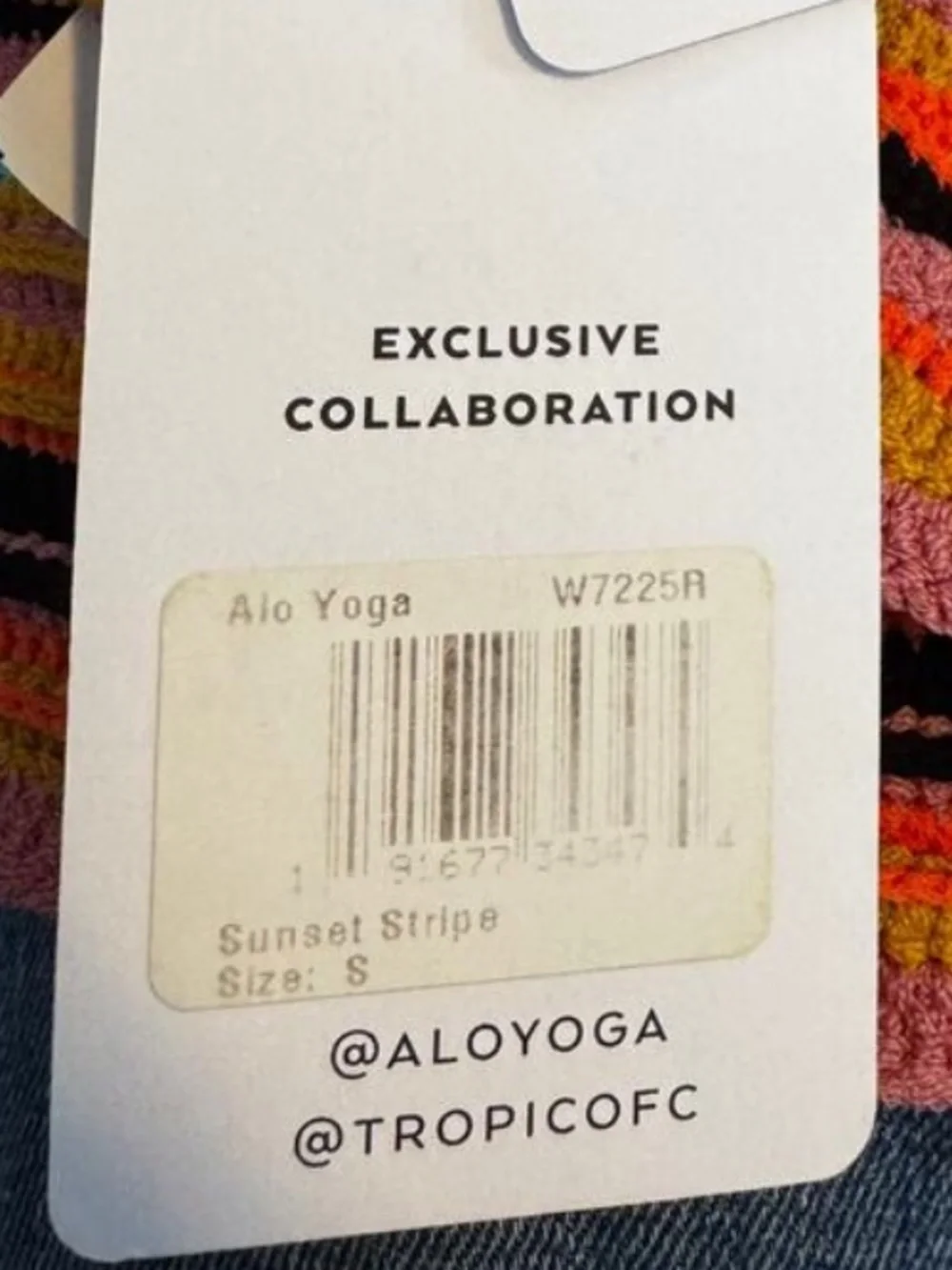 Alo Yoga x Tropic of C Crochet Bandeau Bikini Top Sunset NWT Handmade Peru Small